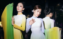 Nghệ nhân Việt đưa danh thắng lên tà áo dài lụa nhuộm ombre