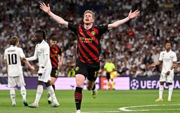 Bán kết Champions League: De Bruyne tỏa sáng, Man City cầm chân Real Madrid ở Bernabeu