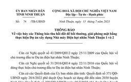 Ninh Thuận: Hủy thông báo thu hồi đất thực hiện xây dựng nhà máy điện hạt nhân