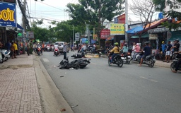 Sau tiếng động, nhiều xe máy ngã trên đường, 1 người tử vong tại chỗ