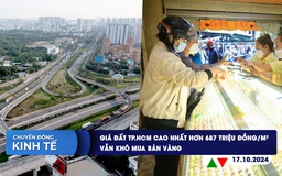 CHUYỂN ĐỘNG KINH TẾ ngày 17.10: Giá đất TP.HCM cao nhất hơn 687 triệu đồng/m2 | Vẫn khó mua bán vàng