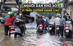 Vẫn cảnh 'đường như mặt biển', dòng người khổ sở bì bõm nhiều giờ đồng hồ về nhà