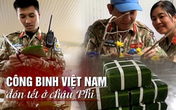 Công binh Việt Nam ở châu Phi thi gói bánh chưng đón tết