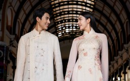 Hoa hậu Việt và nam vương người Thái tình tứ diện áo dài đôi