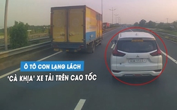 Tài xế liều lĩnh lái ô tô con chặn đầu, cà khịa xe tải nặng