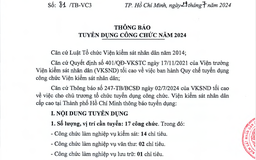 Viện KSND cấp cao tại TP.HCM tuyển công chức