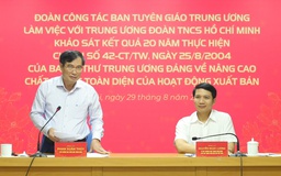 Ban Tuyên giáo T.Ư khảo sát hoạt động xuất bản tại T.Ư Đoàn