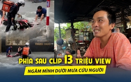 Thót tim phút ứng cứu người và xe ở đoạn đường nước cuồn cuộn sau mưa