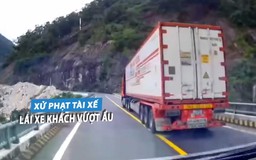 Xử phạt tài xế lái xe khách vượt ẩu 'như tự sát' trên đèo