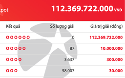 Kết quả xổ số Mega 6/45 Vietlott tối 17.10, quỹ độc đắc tăng hơn 112 tỉ đồng