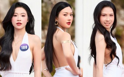 Dàn thí sinh Hoa hậu Du lịch Dân tộc Việt Nam trình diễn áo tắm nóng bỏng