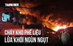 Cháy lớn kho phế liệu ở An Giang, hơn 3 giờ chữa cháy vất vả