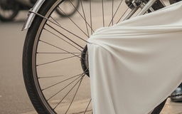 Tà áo dài cuốn vào bánh xe khiến nữ sinh bị ngã, phải mổ cấp cứu