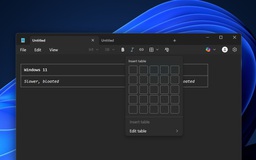 Microsoft nâng cấp Notepad với bảng tính và AI