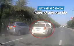 Tài xế dừng, đỗ ô tô giữa cao tốc không thèm đặt biển cảnh báo