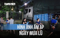 Áo xanh tình nguyện chuyển hàng cứu trợ của Báo Thanh Niên đến bà con vùng lũ