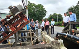 TP.HCM: Ông Nguyễn Phước Lộc thăm nông dân làng mai Bình Lợi ảnh hưởng vì ngập nước