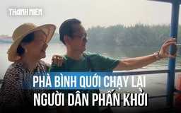Người dân mừng rỡ khi phà Bình Quới hoạt động lại ngày đầu tiên 
