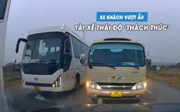 Lái xe khách vượt ẩu, tài xế còn thái độ thách thức khi không được nhường đường