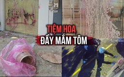 Tiệm hoa tươi ở Hóc Môn bỗng bị tạt sơn và mắm tôm