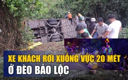 Xe khách mất lái, rơi xuống vực sâu 20 mét tại đèo Bảo Lộc