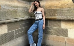 Quần jeans ống côn đang trở lại theo phong cách sang trọng