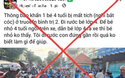 Thông tin bé trai 4 tuổi nghi bị bắt cóc trước cổng trường là sai sự thật