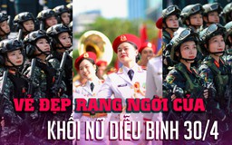 [VIDEO] Ngắm nhìn 'khối hoa hậu' duyên dáng trong quân trang đồng bộ diễu binh ngày 30.4