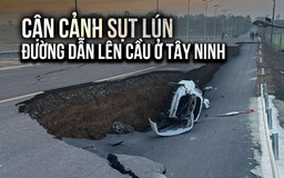 Tờ mờ sáng, người dân kinh hoàng vì sụt lún chân cầu ở Tây Ninh: 'Đường đang xé, sụp'