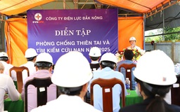 Điện lực Đắk Nông diễn tập ứng phó sự cố điện do thiên tai 