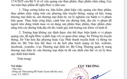 Kiểm tra toàn quốc, chấn chỉnh vi phạm quảng cáo thực phẩm