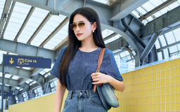 Nét trẻ trung, hiện đại với chân váy denim dáng chữ A
