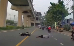 Lấy lời khai thanh niên đạp ngã xe người đi đường ở TP.Thủ Đức