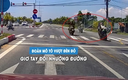 Đoàn xe phân khối lớn phóng như bay vượt đèn đỏ, giơ tay yêu cầu nhường đường