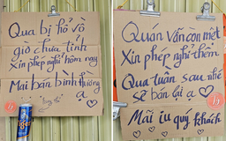Thông báo nghỉ bán hài hước có 1-0-2 gây bão mạng của quán nước ở TP.HCM