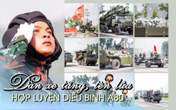 Toàn cảnh hợp luyện khí tài xe tăng, tên lửa cho lễ diễu binh A80