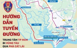 CSGT hướng dẫn lưu thông từ trung tâm TP.HCM đi Vũng Tàu qua phà Cát Lái