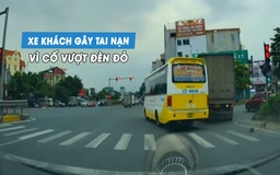 Xe khách gây tai nạn với xe container vì... cố vượt đèn đỏ