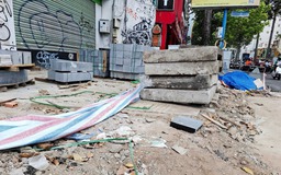 Thi công vỉa hè ngổn ngang