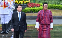 Chủ tịch nước Lương Cường chủ trì lễ đón Quốc vương Bhutan