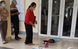 Xếp hàng bằng... nón bảo hiểm khi làm thủ tục đất đai