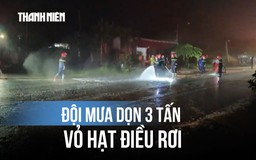 Hy hữu: 3 tấn vỏ hạt điều rơi trên đường, CSGT và PCCC có hành động đẹp