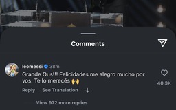 Messi và Mbappe chúc mừng Ousmane Dembele đoạt Quả bóng vàng, Ronaldo chưa biểu lộ cảm xúc