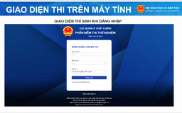 Giao diện bài thi tốt nghiệp THPT trên máy tính