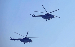 Trực thăng của quân đội, công an xuất quân bảo vệ Đại hội XIV của Đảng