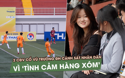 2 CĐV xinh đẹp cổ vũ Trường ĐH Cảnh sát Nhân dân vì 'tình cảm hàng xóm'