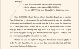 Rà soát lô sữa Aptamil cho trẻ nhỏ có cảnh báo nhiễm độc tố vi khuẩn