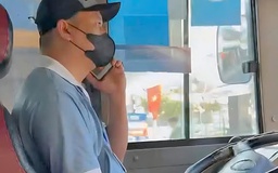 Xử phạt 2 tài xế xe buýt sử dụng điện thoại khi lái xe