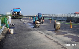 Vết lún, nứt trên cao tốc Biên Hòa - Vũng Tàu đang được khắc phục