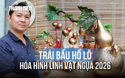 Nghệ nhân trẻ 'hô biến' trái bầu hồ lô mộc mạc thành linh vật ngựa độc đáo